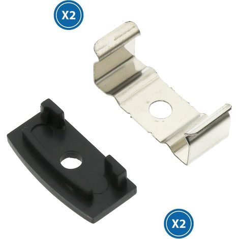 Pack 2 Chevilles et 2 agrafes pour Profil LM3730 - Ledme - LM3730A (1/2)
