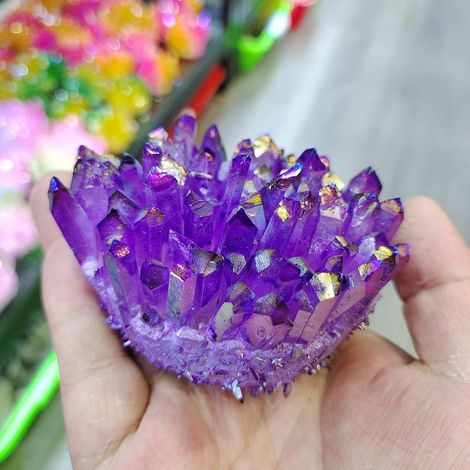 1 pièces 280-450g cristal naturel galvanoplastie ClusterStone Ra cristaux spécimen de roche décor à la maison cadeaux adaptés à la décoration de meubles Collections de la maison ( Color : Violet ) (1/5)