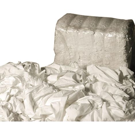 Vigor, Pezzame Sottovuoto Lenzuolato Bianco, 100% Cotone, 10 kg