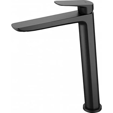 Miscelatore monocomando lavabo con bocca alta - Rubinetto da bagno alto nero opaco (1/4)