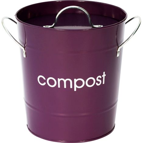 Premier Housewares 0510016 Compostiera in Acciaio Zincato, Viola (1/4)