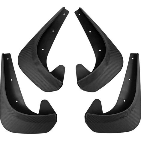 Garde-boue universels en forme de carbone, 4 pièces, version petite, pour voitures, pneus et garde-boue souples, adaptés à tous types de voitures particulières (4 pièces)