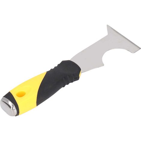 Couteau à enduire polyvalent lame épaisse 1.4mm acier inox 420 raclette décapant peinture manche antidérapant trou suspension 6.5cm (1/5)