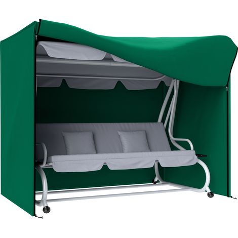 Outsunny 3 Seater Garden Swing Cover, Windproof and Anti-UV, Green (1/5)