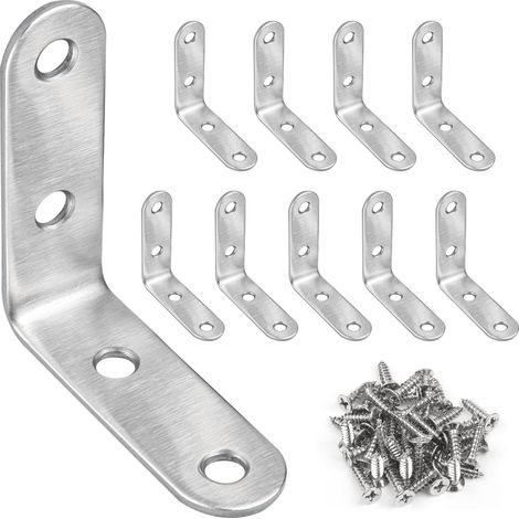 10 Pièces Équerre Métal, 50 × 50 mm Équerre de Fixation avec 40 vis (1/5)