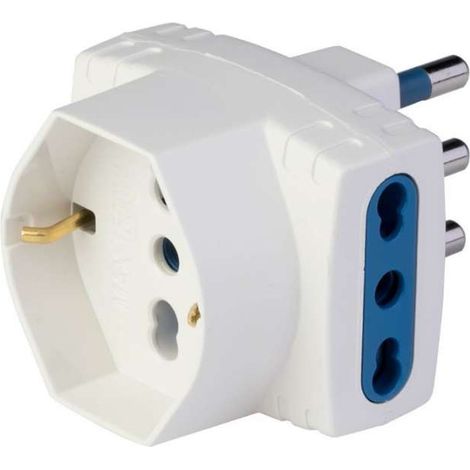 Adattatore con spina 16A 2P+T Bianco