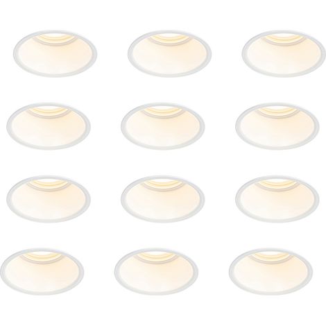 Set of 12 Recessed Spotlights White GU10 50mm IP44 - Dept