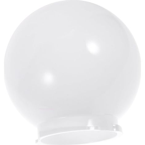 Abat-jour Globe En Acrylique Blanc Lait 250 Mm De Diamètre Embase 120 Mm, Abat-jour De Lampadaire Pour Éclairage Extérieur Et Porche, Couverture Lumineuse Pour Terrasse Et Jardin (1/5)