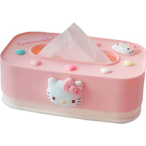 Boîte à mouchoirs rectangulaire rose à pois, distributeur de mouchoirs en plastique ajustable pour chambre et salon, modèle K T (1/5)