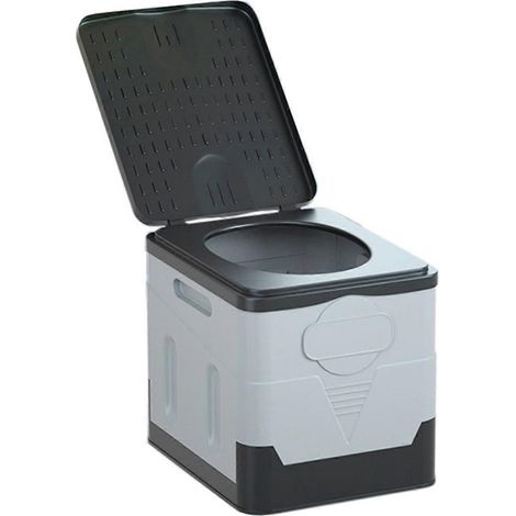 Toilettes pliables pour camping, voyage, voiture, toilettes d'urgence, noir-gris (1/5)
