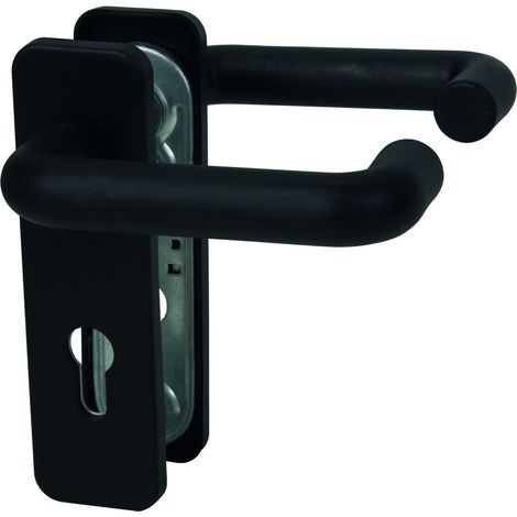 Alpertec Nylon – per porte antincendio – Rettangolare Maniglia/maniglia PZ maniglia quadrata, 9 mm, distanza 72 mm, Nero, 40150020 K1