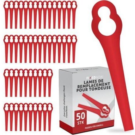 Lot de 50 lames de rechange compatibles avec les coupe-bordures Einhell Lames en plastique Convient pour les modèles Einhell GE GC BG RG et plus encore (1/5)