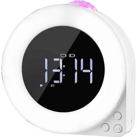 LED starry sky projector, white noise projector, remote control and alarm clock.