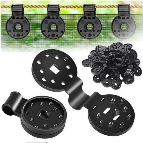 Lntyq 50 Pièces Clips Plastiques pour Toile D'ombrage, Clips de Fixation pour Bache, Clip Spécial avec Œillet en Plastique, pour Filet Occultant, Filet d'ombre, Filet de Protection de Clôture (1/5)