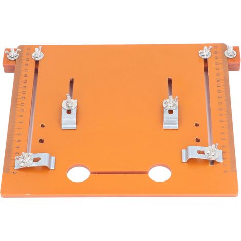 Plaque d'insertion pour table de défonceuse, guide pour scie circulaire, plaque réversible pour établi de menuiserie, découpe et affleurage, 25x28 cm (1/5)