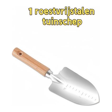 1 article - Pelle de jardin - Durable - Large pelle en acier inoxydable - Poignée en bois - Convient pour creuser (1/5)