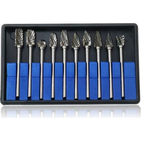 Lot De 10 Fraises En Métal Dur Avec Tige De 3 Mm Pour Sculpture Sur Bois, Métal, Pierre, Gravure, Perçage (1/5)