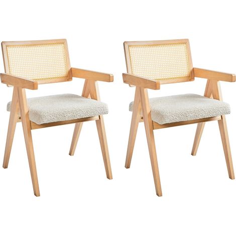 Esszimmerstuhl 2er Set AVA Holz Hellbraun