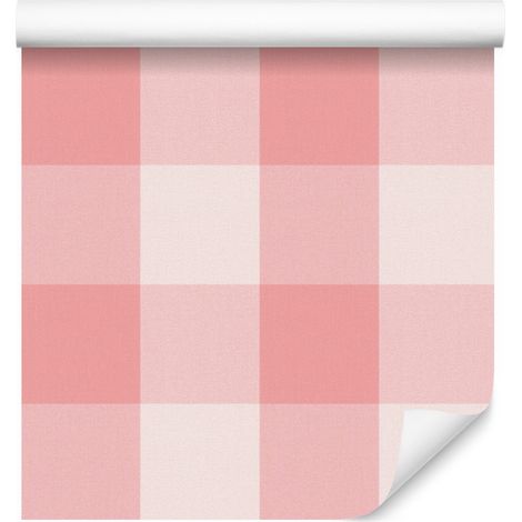 Papel pintado minimalista a cuadros en tonos pastel para salón y dormitorio, 50x1000 cm. (1/5)