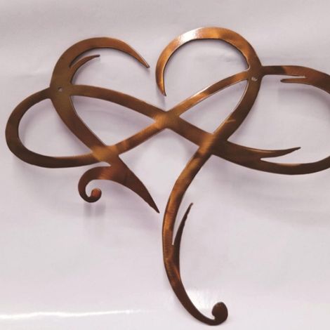 Decoration Murale En Fer - Cœur Infini - 25 x 30 cm - Pour Intérieur Salon Chambre Couloir Porte Vitree - 1 Pièce