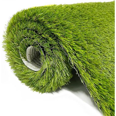 Tapis de gazon artificiel 91 x 152 cm – Gazon synthétique doux réaliste avec trous de drainage, sans danger pour les animaux et les enfants, ne perd pas ses poils, résistant aux UV (1/5)