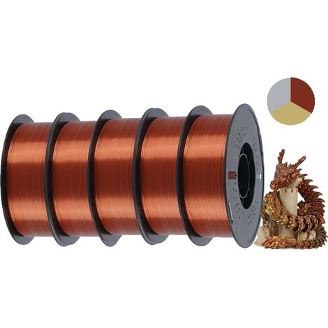 Filamento per stampa 3D, finitura setosa, alta precisione, oro, argento, rame (1/2)