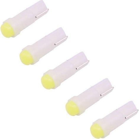 Lot de 5 ampoules T5 0,5 W 20 lm pour tableau de bord de véhicules
