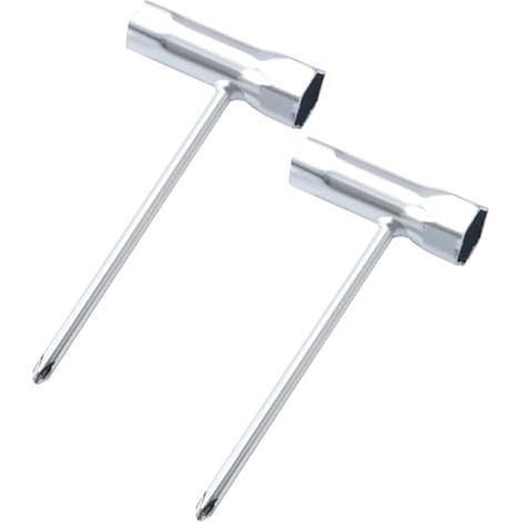 2 Pièces 16x19 mm Combinée à Clé Tronçonneuse Tournevis Phillips, Clé en T Scies à Chaîne, pour Tronçonneuse Bougie D'allumage