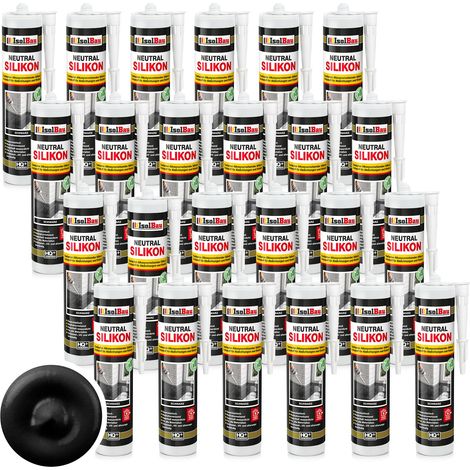 Neutralsilikon Naturstein Silikon Sanitär Marmor Inn/Auß 24 x 300ml Schwarz (1/5)