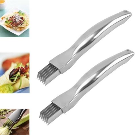 nuevos cuchillos Silk Slicer, rebanadores de cebolla de acero inoxidable, rebanadores de verduras de cocina (1/5)