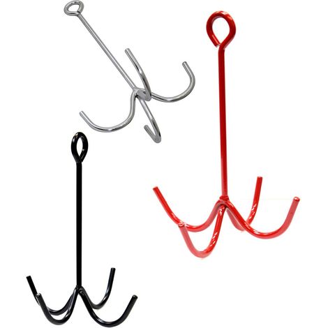 Appendibriglie multiplo a rampone con 4 ganci - Nero