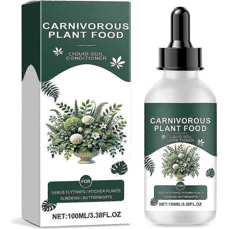 Engrais pour plantes carnivores, gouttes nutritives pour dionées : engrais liquide pour plantes tropicales carnivores, solution de 100 ml (1/4)