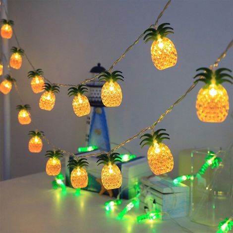 Guirlande Lumineuse Forme Ananas - 1,5 M 10 LED Jaune - Décoration Intérieure Extérieure - Pour Fêtes Jardins Salons - Lot de 1 (1/5)