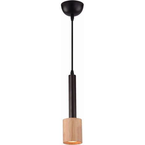 Suspension Candellux Tantal noire bois Ø7 cm 1xGU10