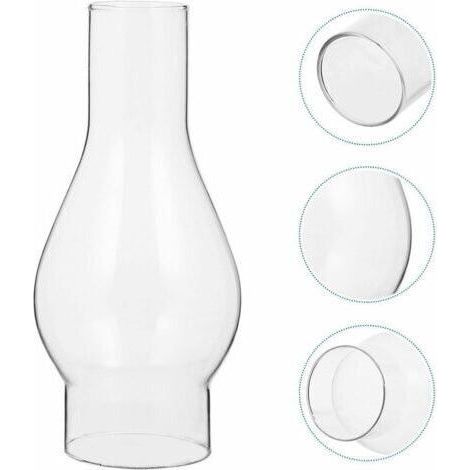 ALLIANDISAbat-jour en Verre Transparent - Pour Lampe à Huile - Cheminée en Verre de Lampe à Pétrole - Abat-jour pour Lampe Kérosène - Accessoires Remplaçables - Size : Small (1/4)