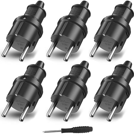 6x Netzstecker 250V 16A für Kabel 6-16mm SEBS IP44 (1/5)