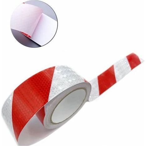 Bande Réfléchissante Autocollante - 5 cm x 25 m - Signalisation Routière Sécurité - 1 Rouleau (1/4)