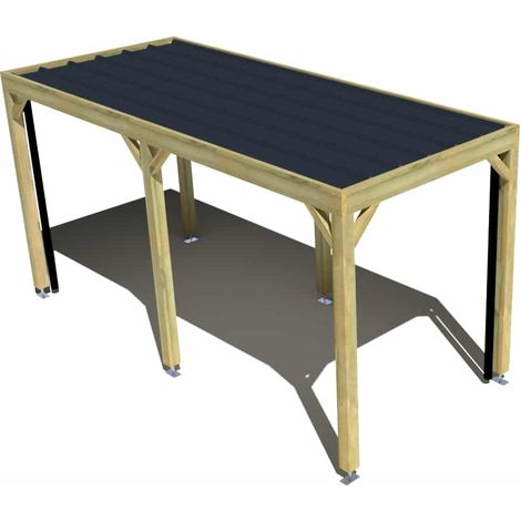 Carport bois • 2m x 5m • indépendante • sens largeur • livraison comprise (1/3)