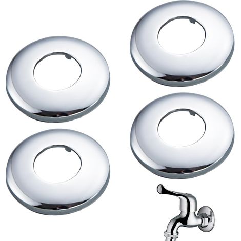 Rosace Mitigeur Douche Acier Inoxydable (3/4) Ø 27 mm x Ø 69 mm x hauteur 8 mm 4pcs, Rosace Robinet, Garniture Pour Robinet De Douche Muraux (4, 69x8mm Argent) (1/5)