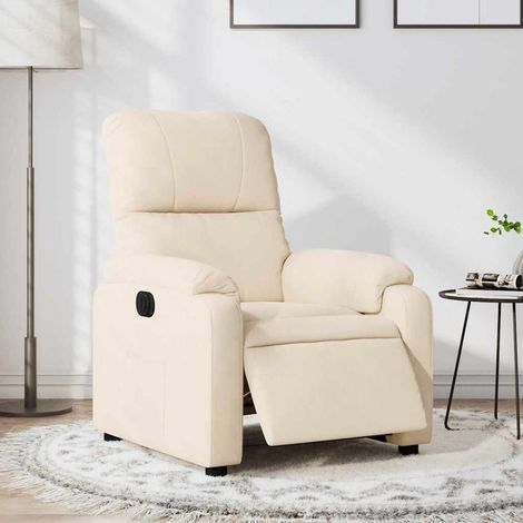 Fauteuil inclinable électrique-Chaise de relaxation-Fauteuil Relax beige tissu microfibre 415966 (1/4)