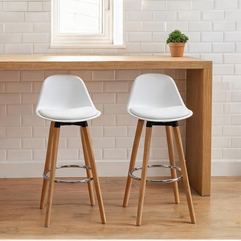 Tabouret de bar en finta pelle legno di faggio 43 x 43 x 91 cm (1/5)
