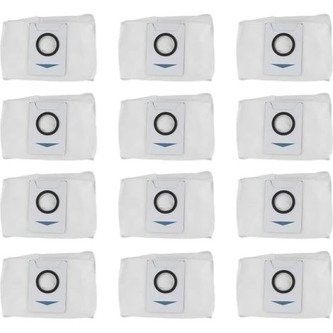 Confezione da 12 sacchetti per aspirapolvere ECOVACS per Deebot T20 Omni X1 e T10 Turbo, sacchetti monouso ad alta capacità, accessori di ricambio neri (1/5)