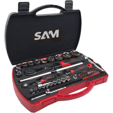 Juego de llaves de vaso y accesorios 1/4 1/2 - SAM OUTILLAGE - 75-SHR60