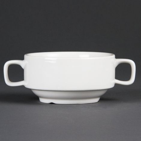 Bol À Soupe Avec Anses Blancs 115mm (Lot de 6) - Ref C239 - Olympia (1/2)