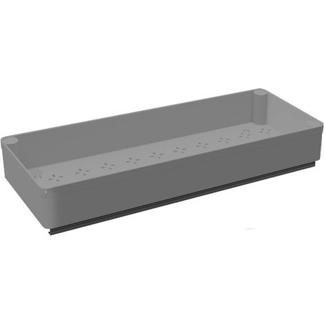 Organiseur de tiroirs extensibles 3 pieces rangement ABS multi niveaux pour cuisine placard couleur gris pratique durable. (1/5)