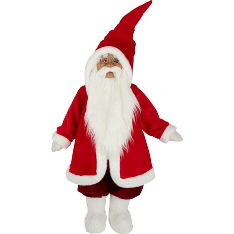 Père-Noël Déco "Lunettes" 155cm Rouge