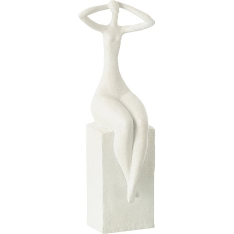 Statuette Femme Assise "Moderne" 38cm Blanc (1/5)