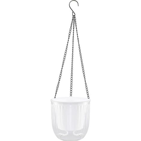 Jardinière suspendue transparente avec système de corde en coton, auto fermante (1/5)