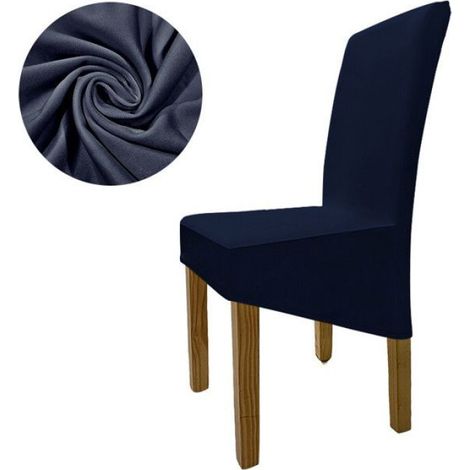 Housse De Chaise - Dossier Long - Taille XL - Bleu Marine - 1 Pièce
