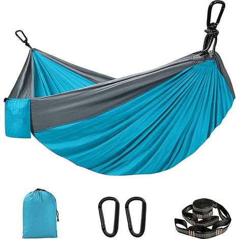 Hängende Hängematte 280 x 180 cm, Einzel- oder Doppel-Camping-Gartenhängematte mit tragbarer Tasche, maximale Tragfähigkeit 300 kg, für Garten, Strand, Hinterhof, Terrasse, Wandern, Reisen (1/5)